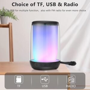 Altavoz Bluetooth inalámbrico portátil con Luces LED RGB Bluetooth 5.3 Mini